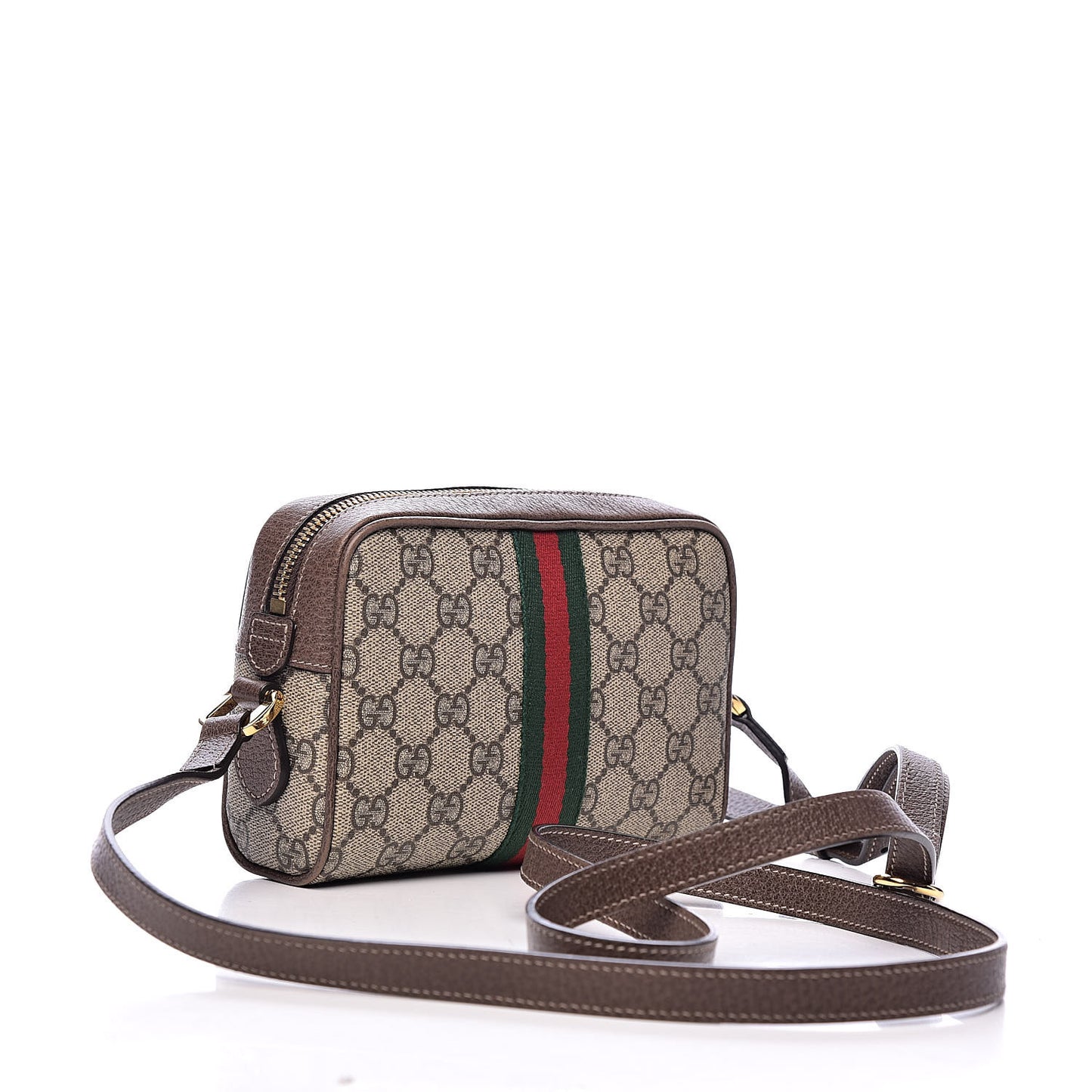 GG Supreme Monogram Web Mini Ophidia Shoulder Bag Brown