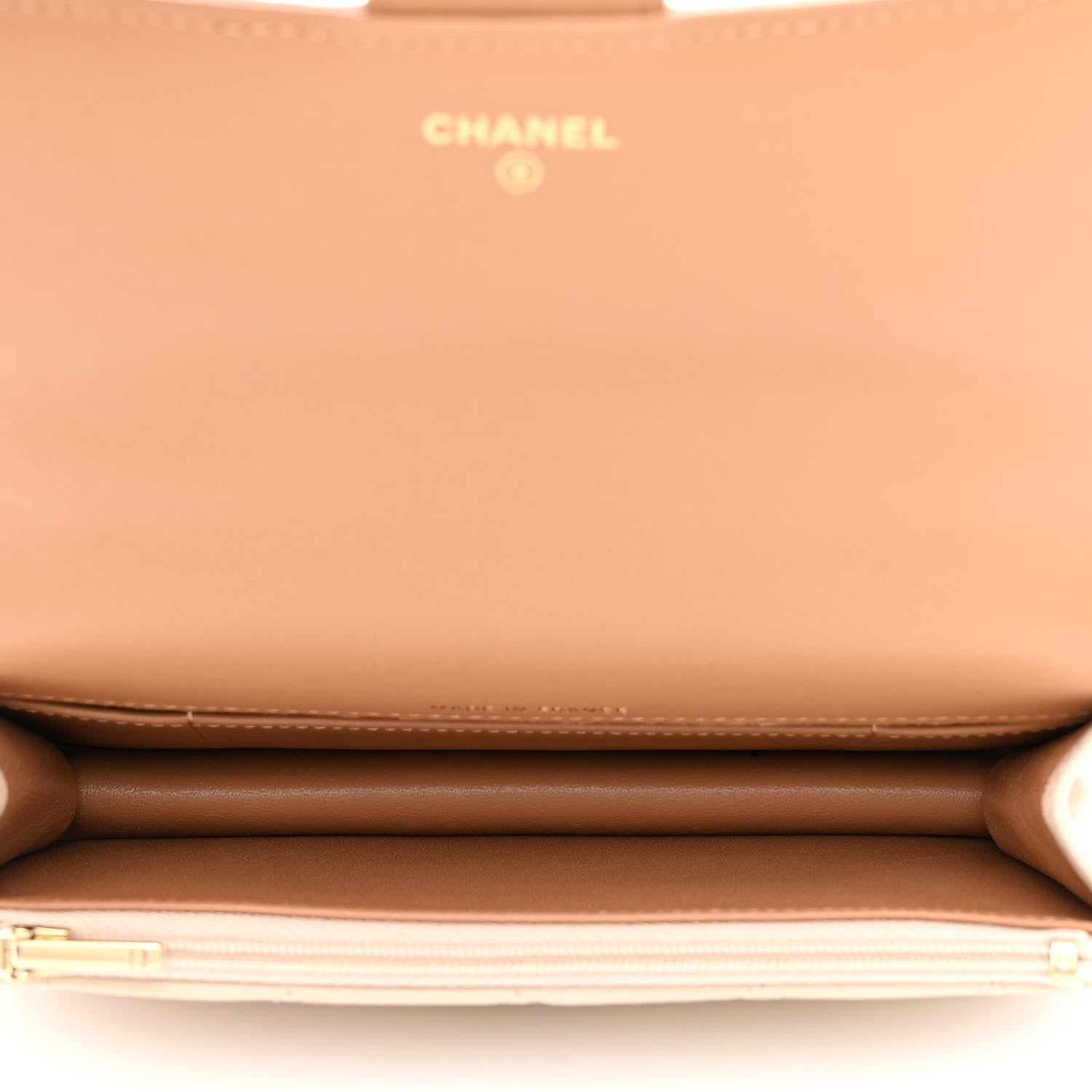 Chanel Lambskin Quilted Flap Phone Holder With Chain Beige Brown 5 of 11