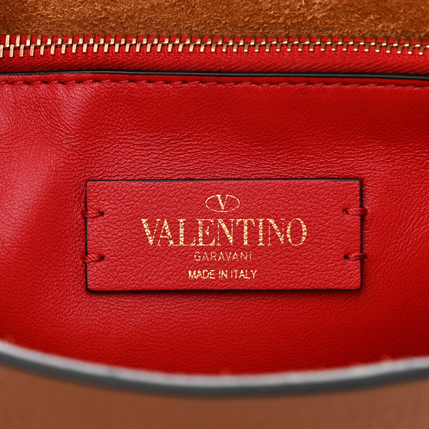 Valentino Garavani Pebbled Calfskin Rockstud Flip Lock Flap Messenger Saddle Brown 6 of 9