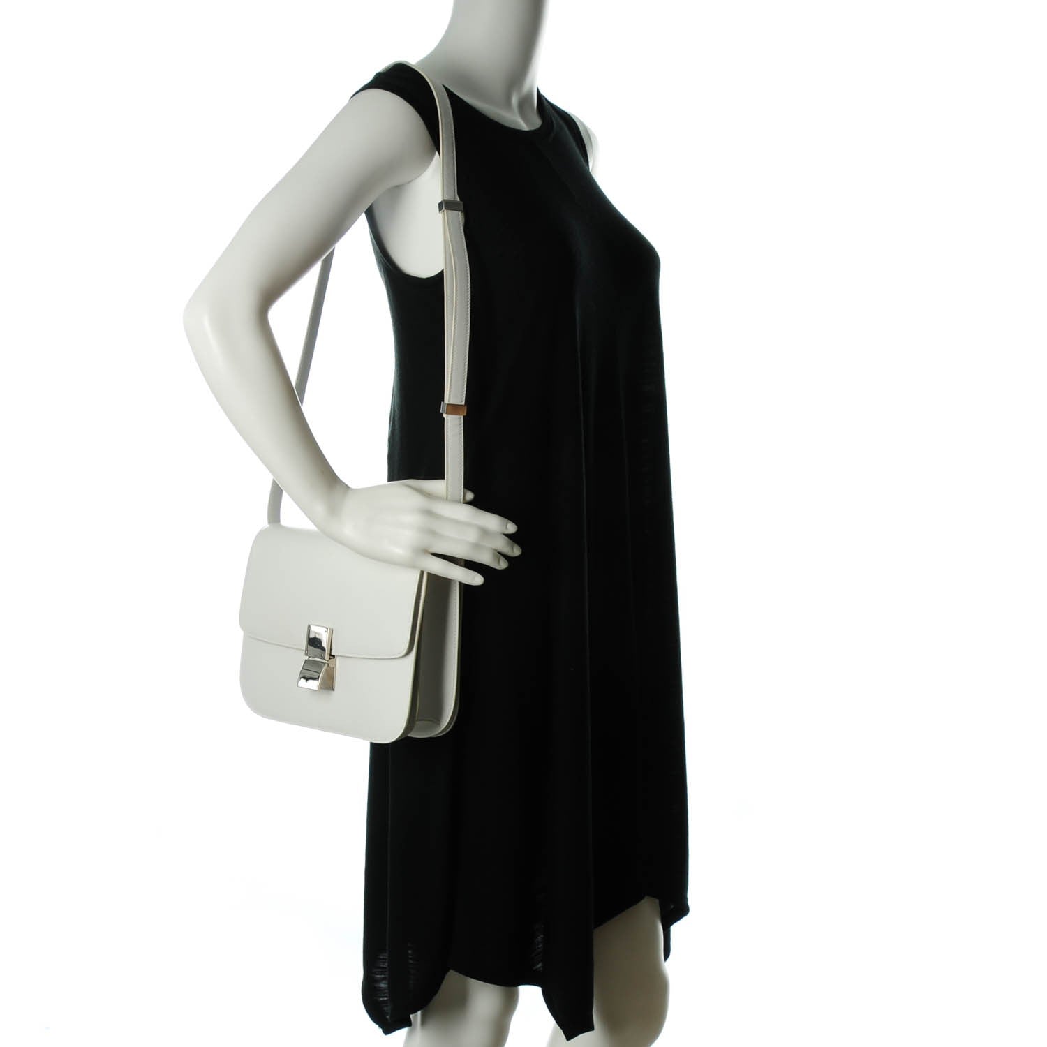 Celine Liege Calfskin Medium Classic Box Flap Bag White 2 of 8