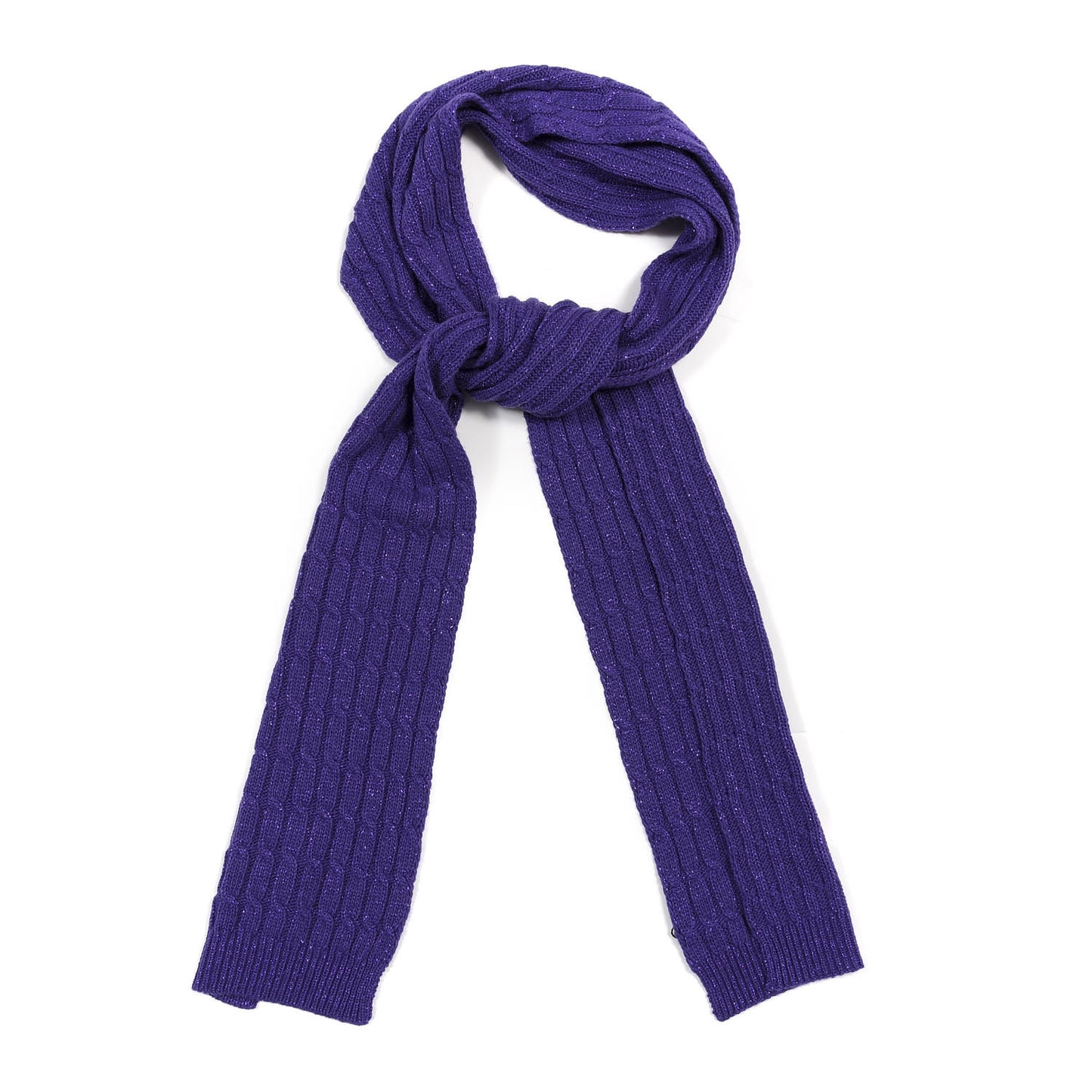 Wool Knit Shine Reg Scarf Parma Violet Dark Purple