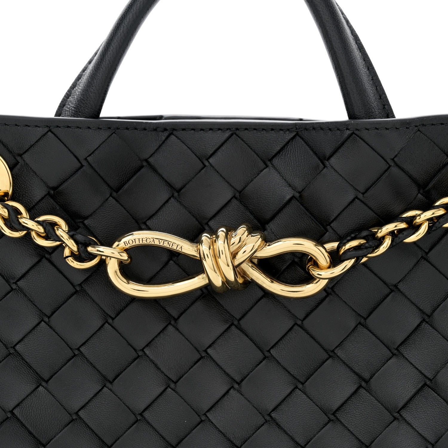 Bottega Veneta Nappa Intrecciato Small Andiamo With Chain Shoulder Bag Black 7 of 9