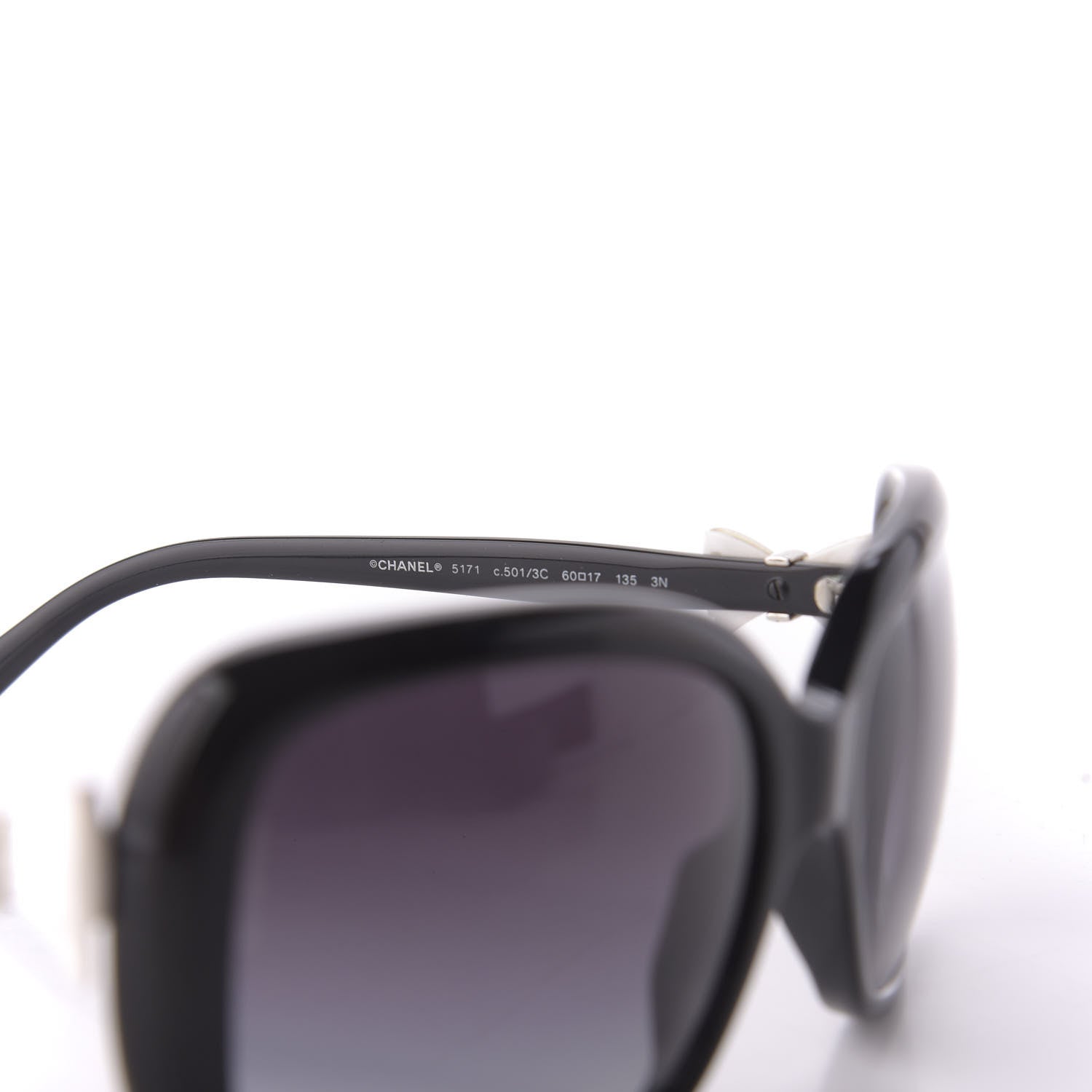 Chanel CC Bow Sunglasses 5171 Black White 6 of 10