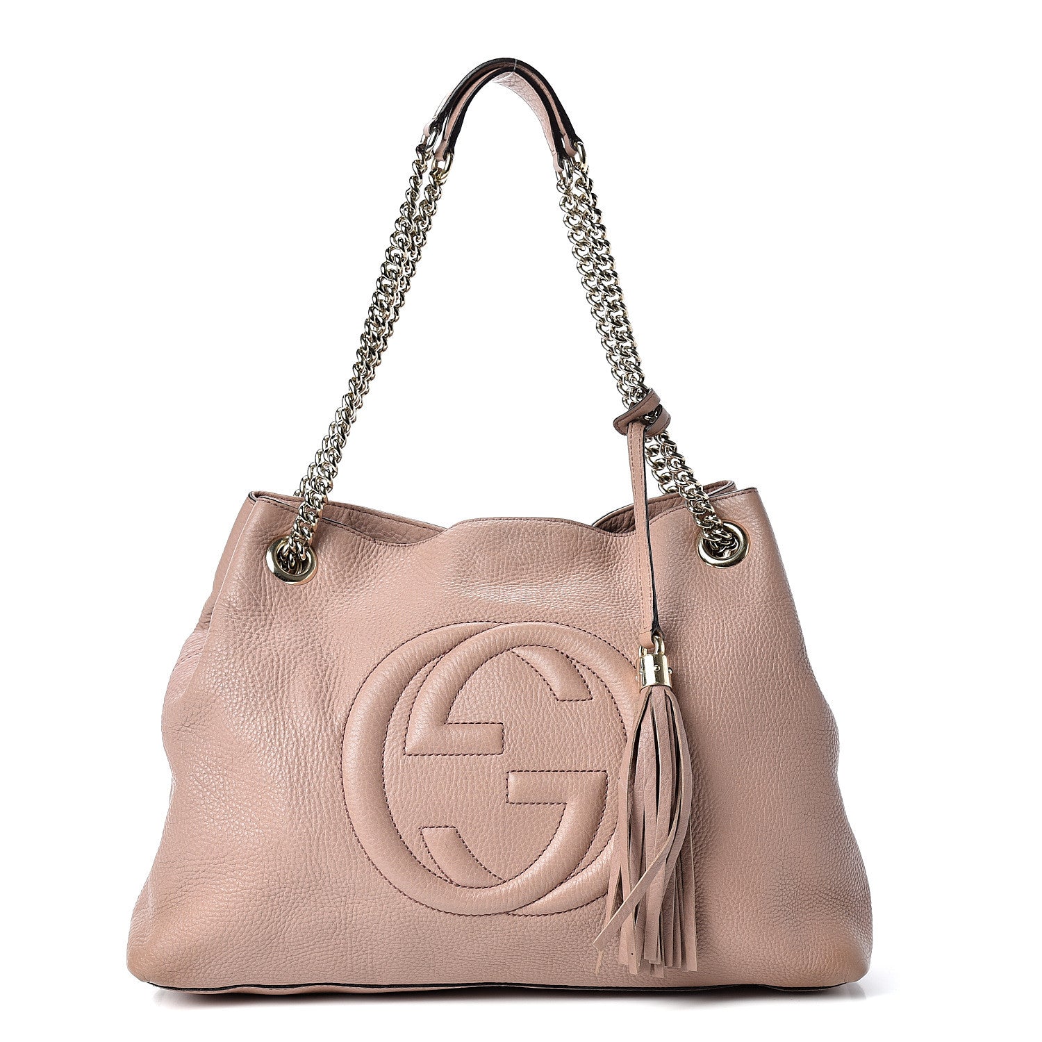 Gucci Pebbled Calfskin Medium Soho Chain Shoulder Bag Dark Cipria 1 of 15