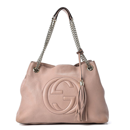 Gucci Pebbled Calfskin Medium Soho Chain Shoulder Bag Dark Cipria 1 of 15