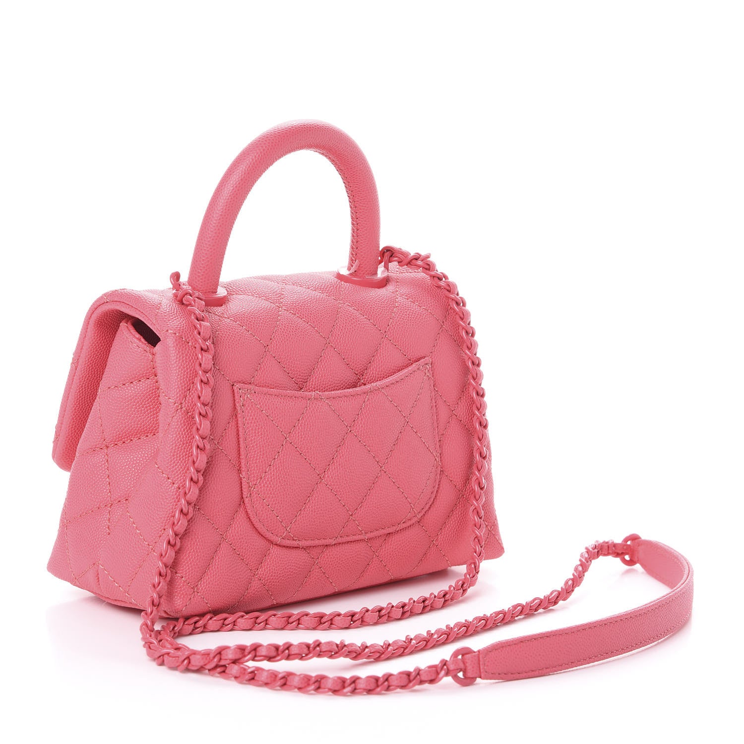 Chanel Caviar Quilted Incognito Extra Mini Coco Handle Flap Pink 3 of 10