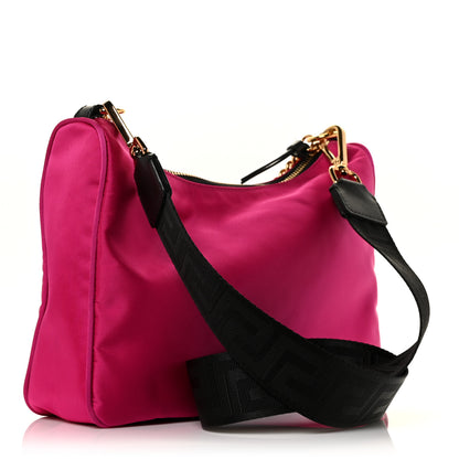 Versace Nylon Tribute Chain Crossbody Shoulder Bag Flamingo Black 2 of 8
