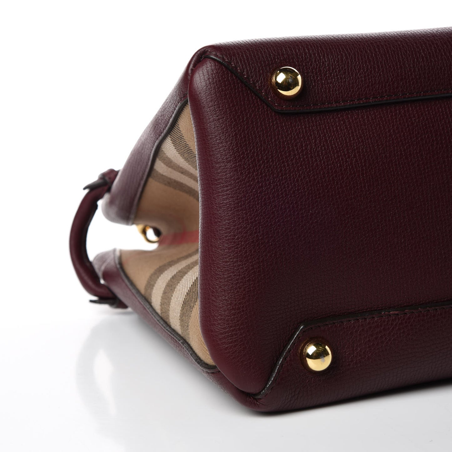 Grainy Calfskin House Check Medium Banner Tote Elderberry