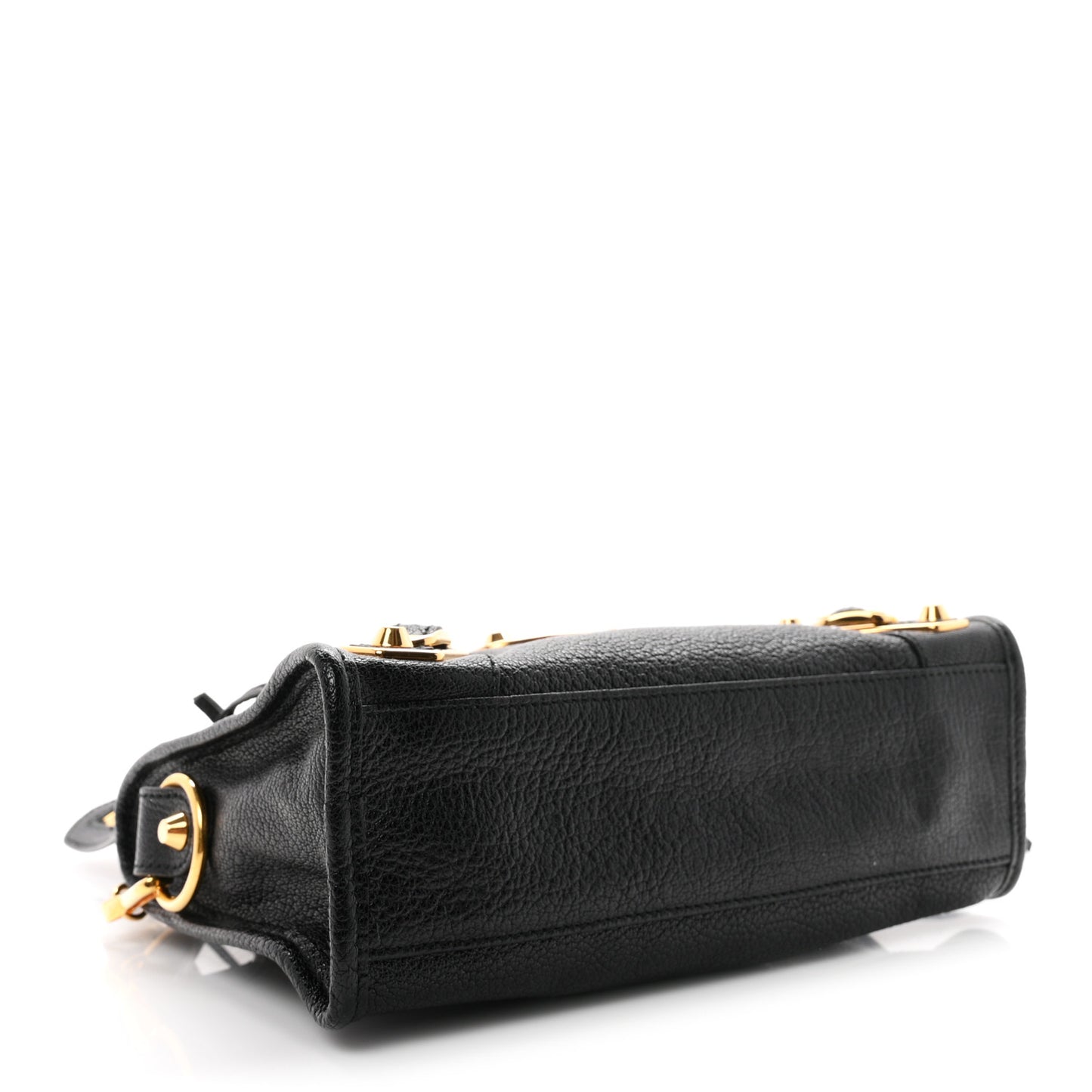 Chevre Gold Metallic Edge Hardware Mini City Black
