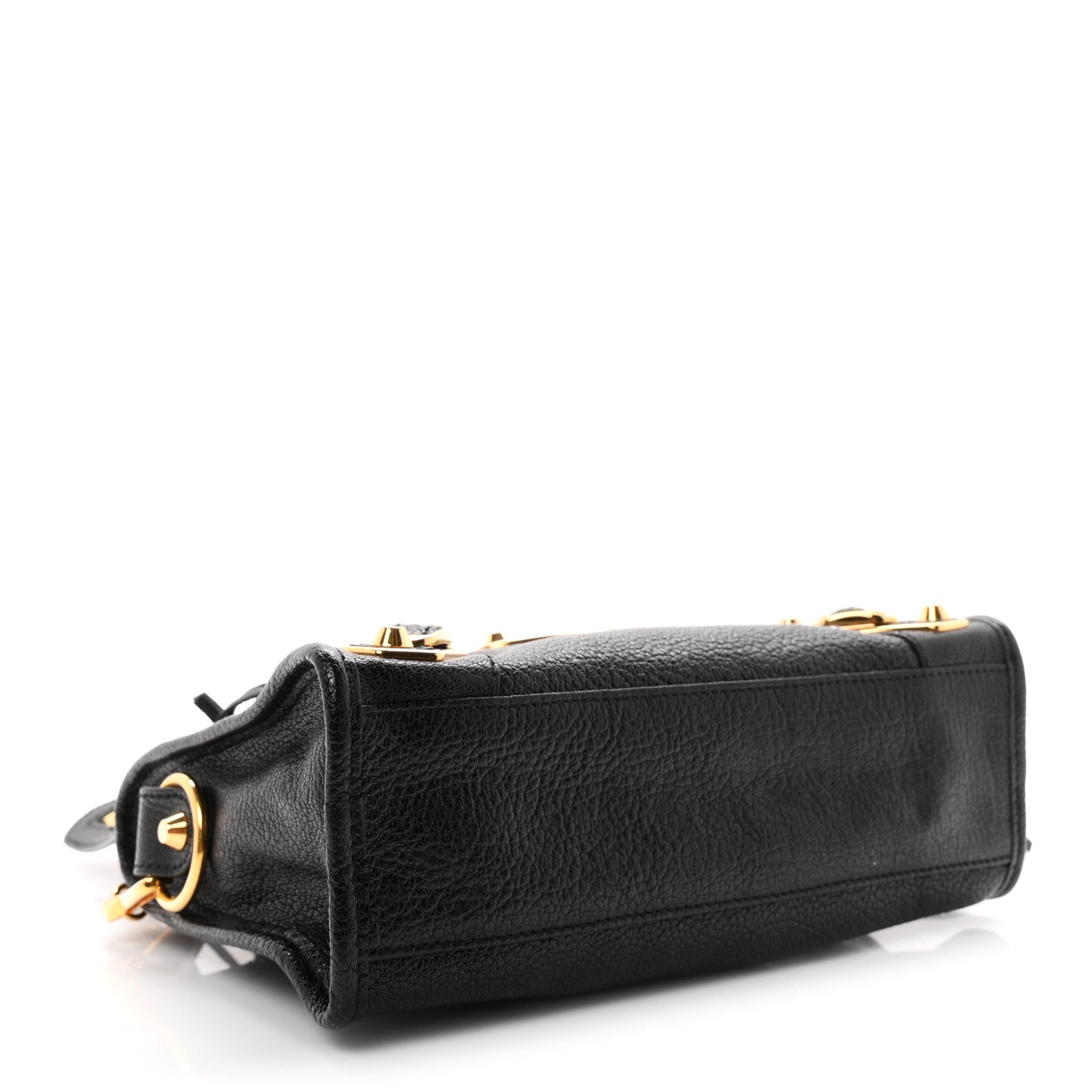 Balenciaga Chevre Gold Metallic Edge Hardware Mini City Black 5 of 11