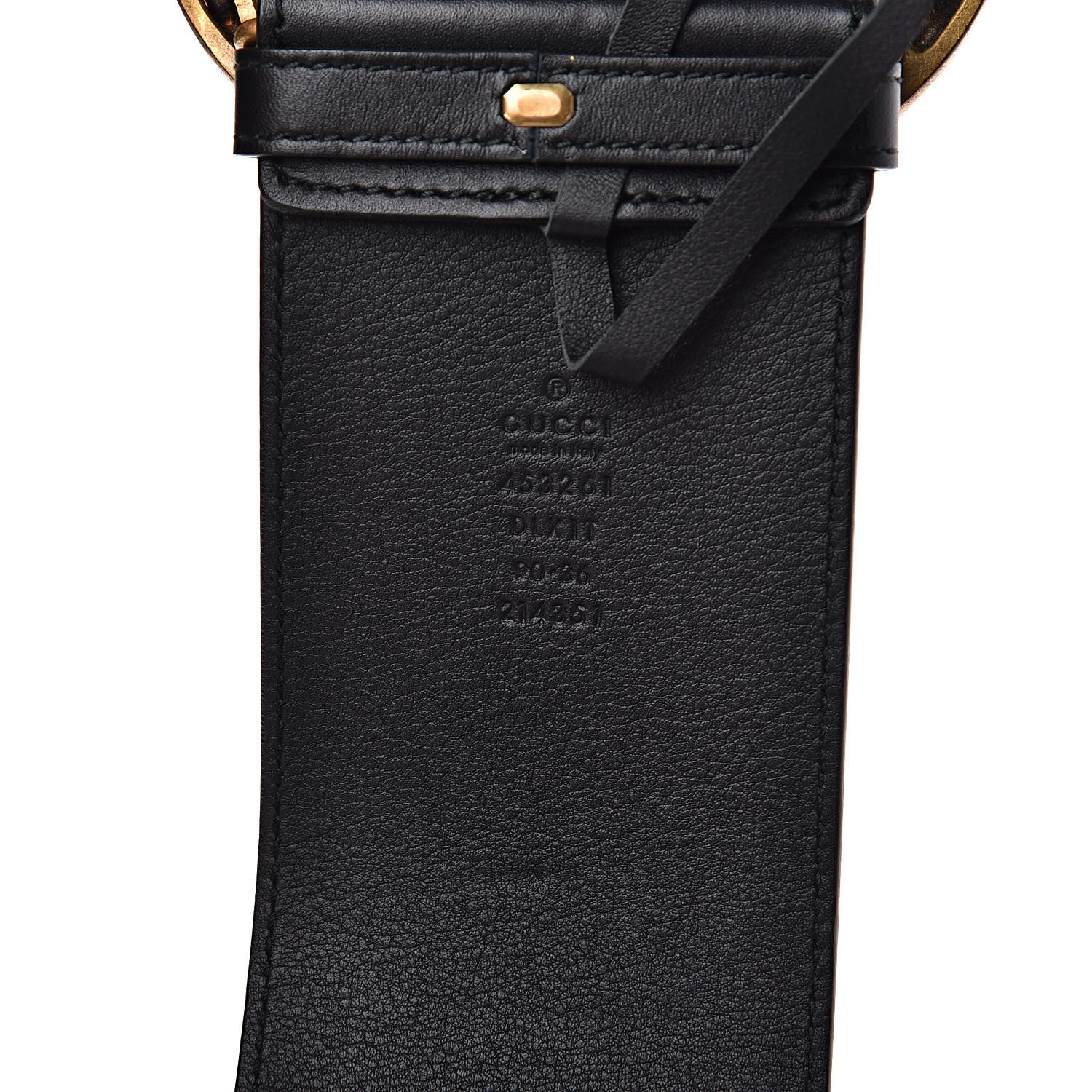 Gucci Moon Calfskin Pearl Double G 70mm Belt 90 36 Black Cream 4 of 6