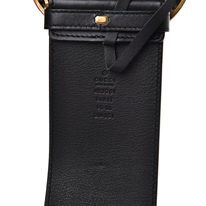 Gucci Moon Calfskin Pearl Double G 70mm Belt 90 36 Black Cream 4 of 6
