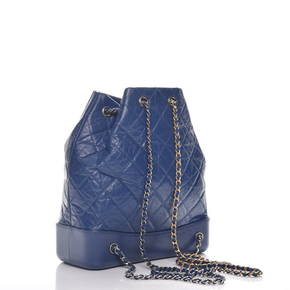 Chanel Aged Calfskin Quilted Gabrielle Backpack Dark Blue 3 of 8