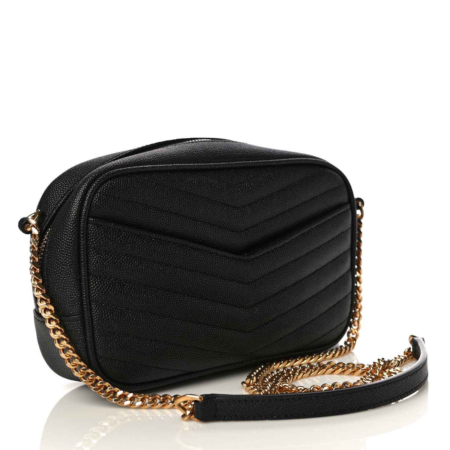 Saint Laurent Grain De Poudre Matelasse Monogram Mini Lou Camera Bag Black 3 of 12