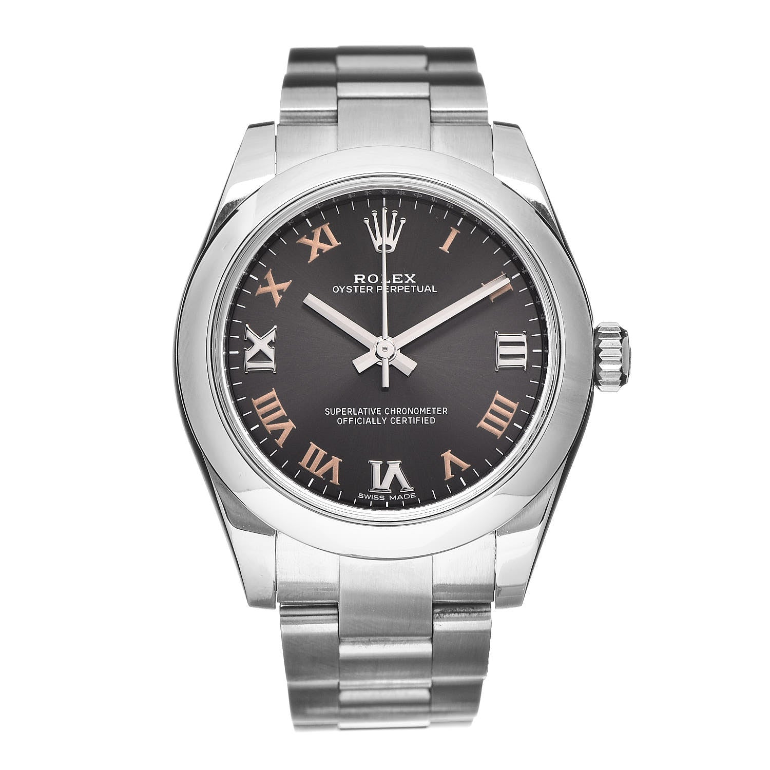 Rolex Stainless Steel 31mm Oyster Perpetual Watch Black Roman 177200 1 of 8