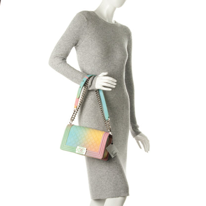 Chanel Caviar Quilted Medium Cuba Rainbow Boy Flap Multicolor 3 of 9