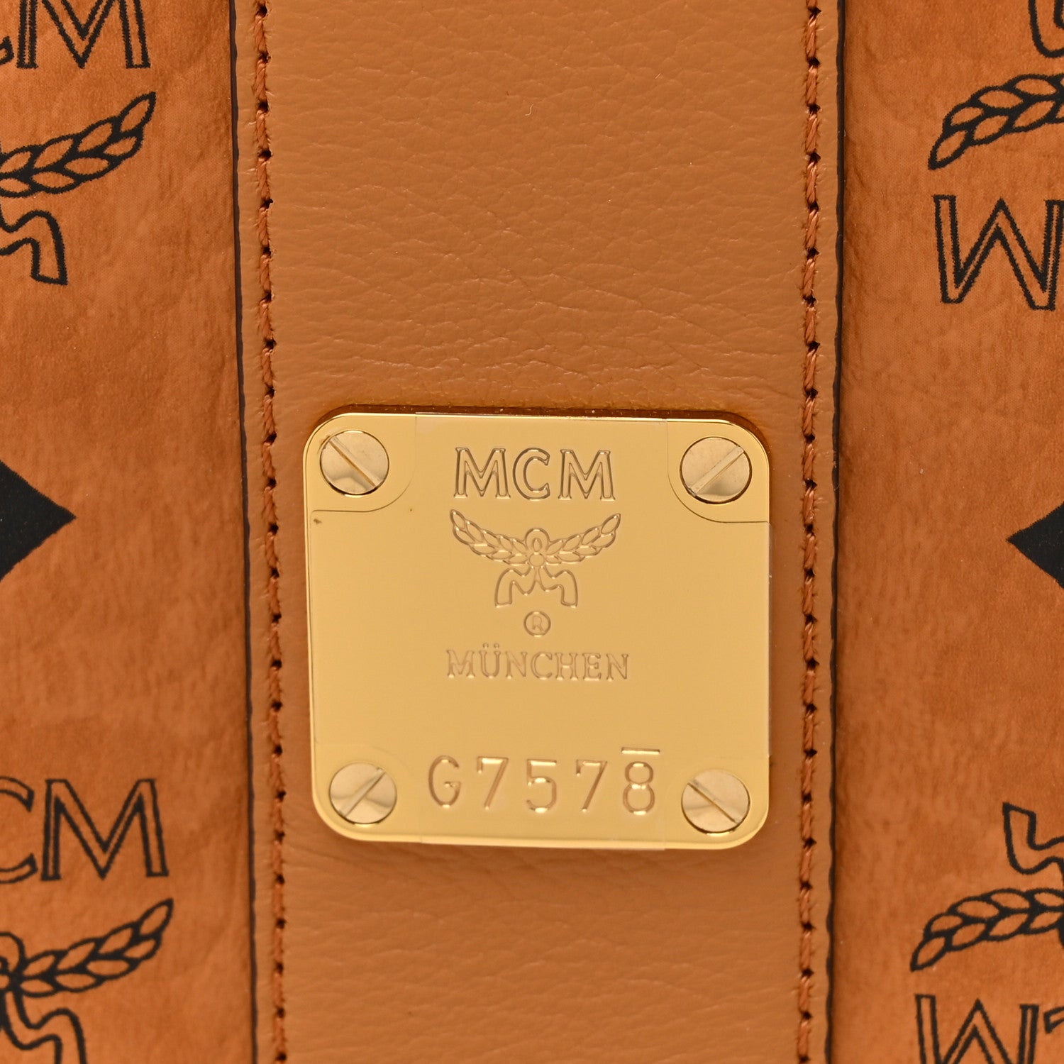 MCM Visetos Medium Liz Reversible Shopper Tote Cognac 12 of 18