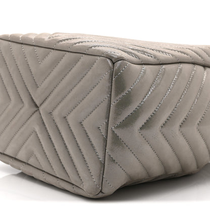 Chanel Iridescent Calfskin Chevron Small Urban Spirit Drawstring Bag Silver 10 of 10