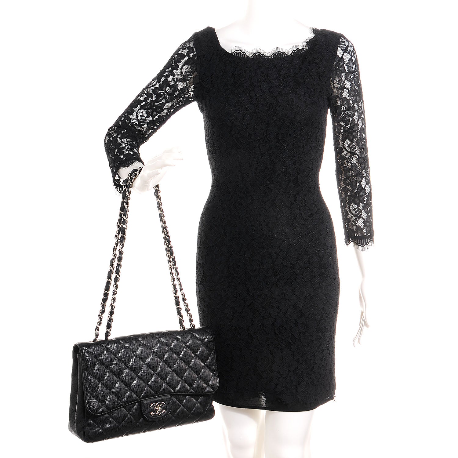 Chanel Caviar Jumbo Single Flap Black 2 of 8