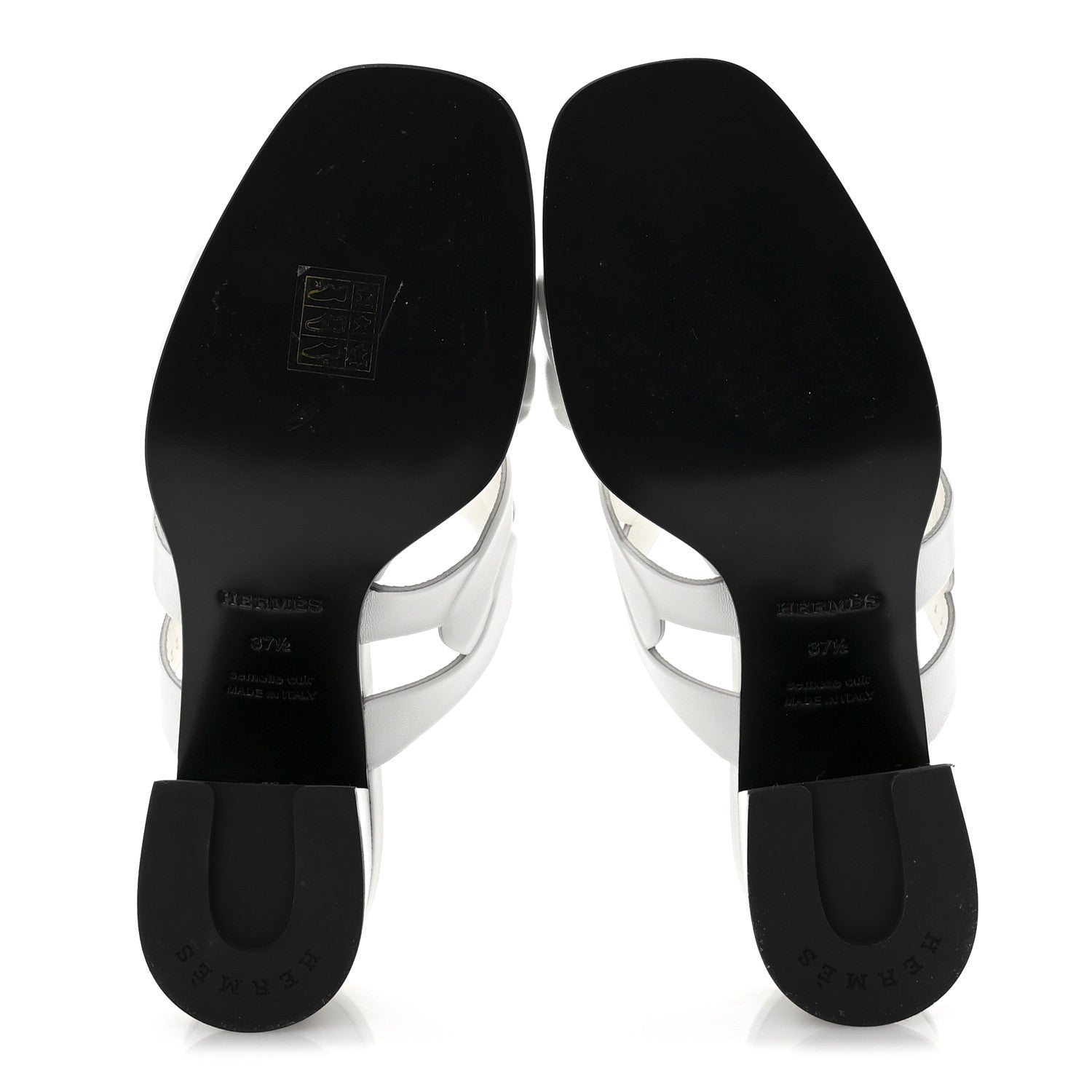 Hermes Nappa Gaby 60 Sandal 37.5 White 6 of 10