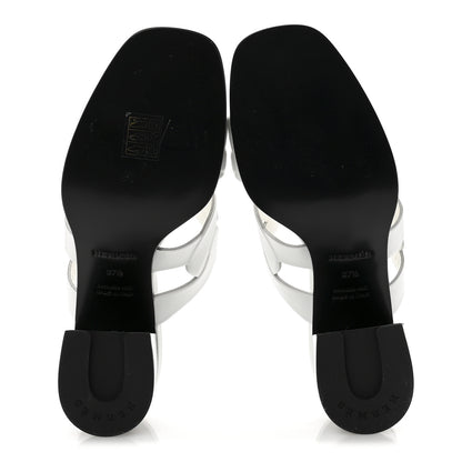 Hermes Nappa Gaby 60 Sandal 37.5 White 6 of 10