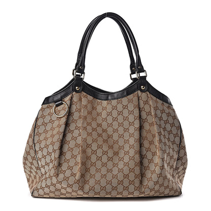 Gucci Monogram Large Sukey Tote Beige Ebony Black 1 of 15