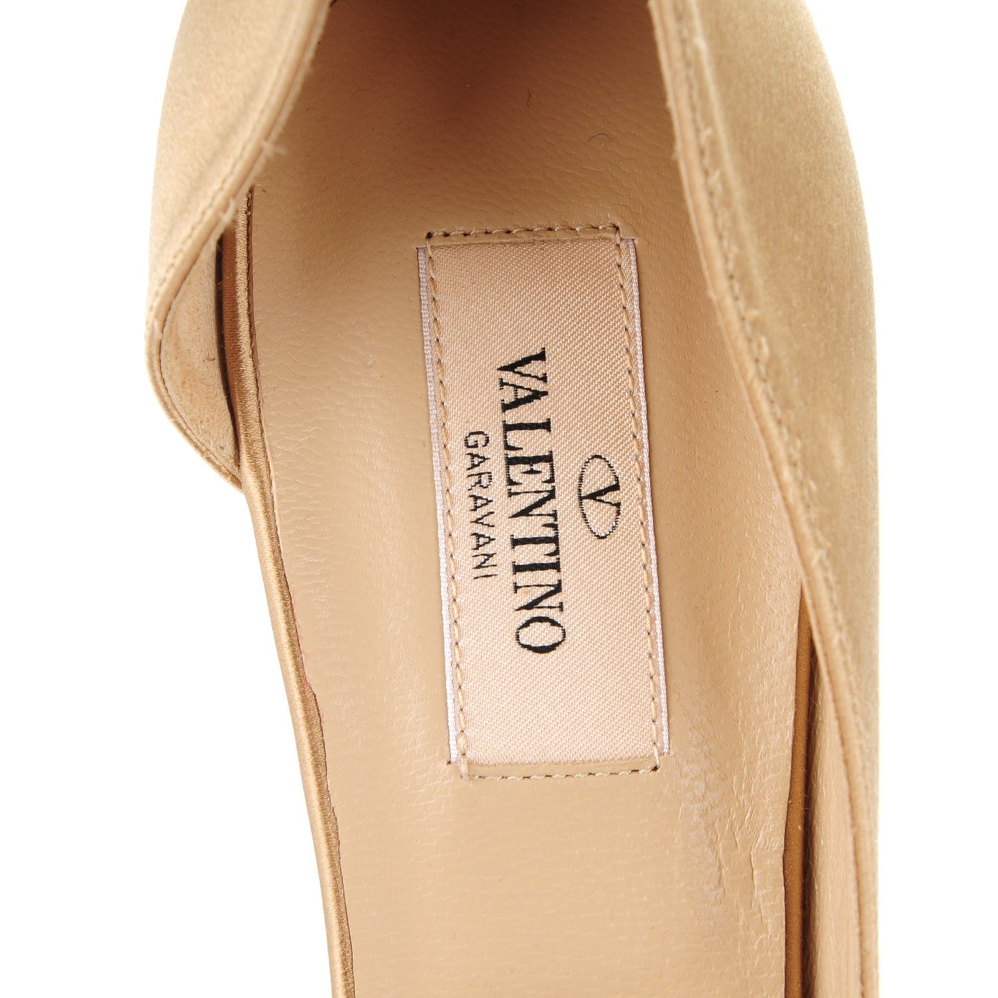 Satin Crystal Couture Bow Peep Toe d'Orsay High Heel Pumps 40 Beige