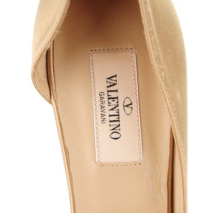 Valentino Garavani Satin Crystal Couture Bow Peep Toe d'Orsay High Heel Pumps 40 Beige 7 of 7