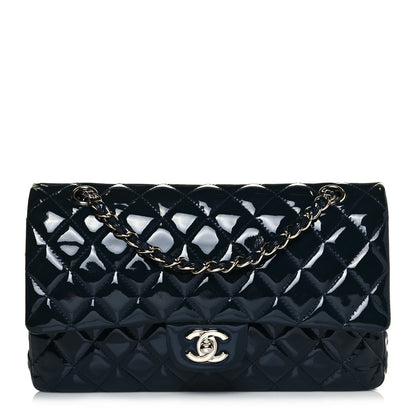 Chanel Patent Quilted Medium Double Flap Navy 1 of 10