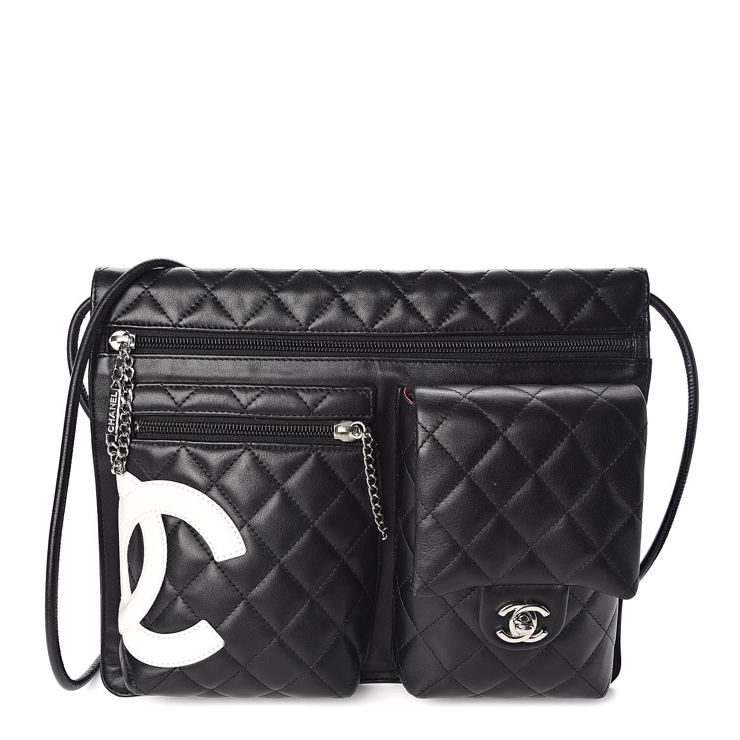 Chanel Calfskin Quilted Cambon Multipocket Shoulder Bag Black 1 of 11