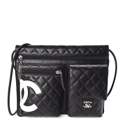 Chanel Calfskin Quilted Cambon Multipocket Shoulder Bag Black 1 of 11