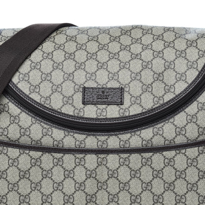 Gucci GG Supreme Monogram Selleria Calfskin Large Diaper Bag Beige Ebony Cocoa Dark Chocolate 11 of 12