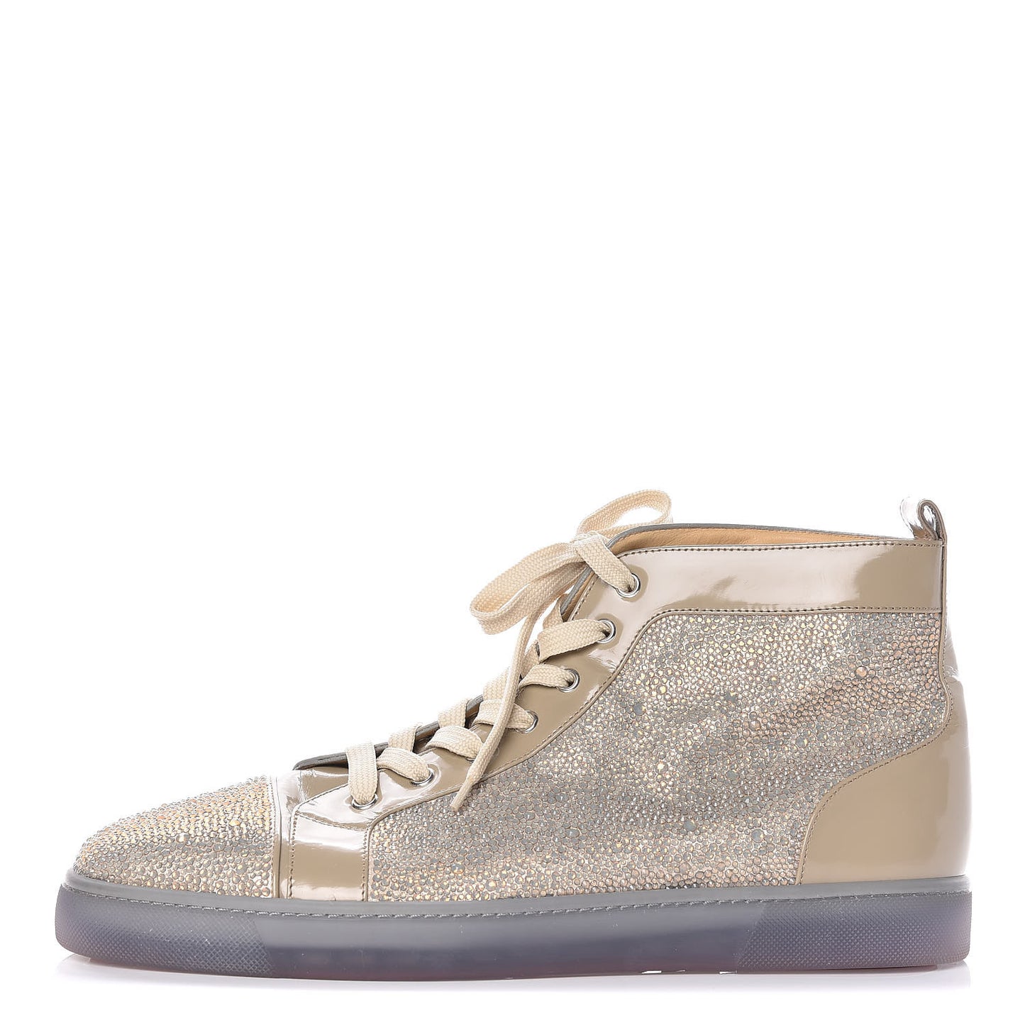 Patent Strass Mens Louis Flat Sneakers 46.5 Taupe