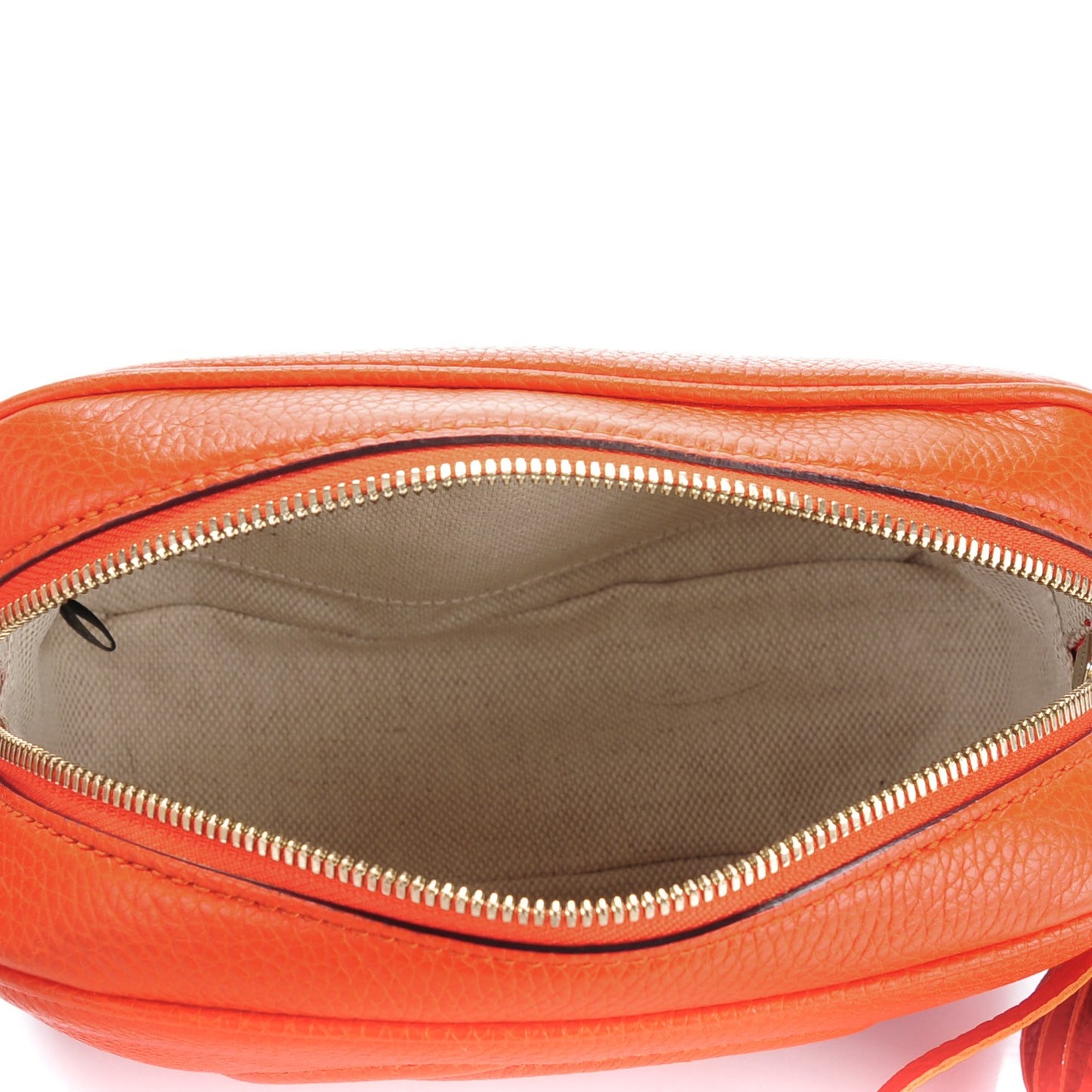 Pebbled Calfskin Small Soho Disco Bag Sun Orange