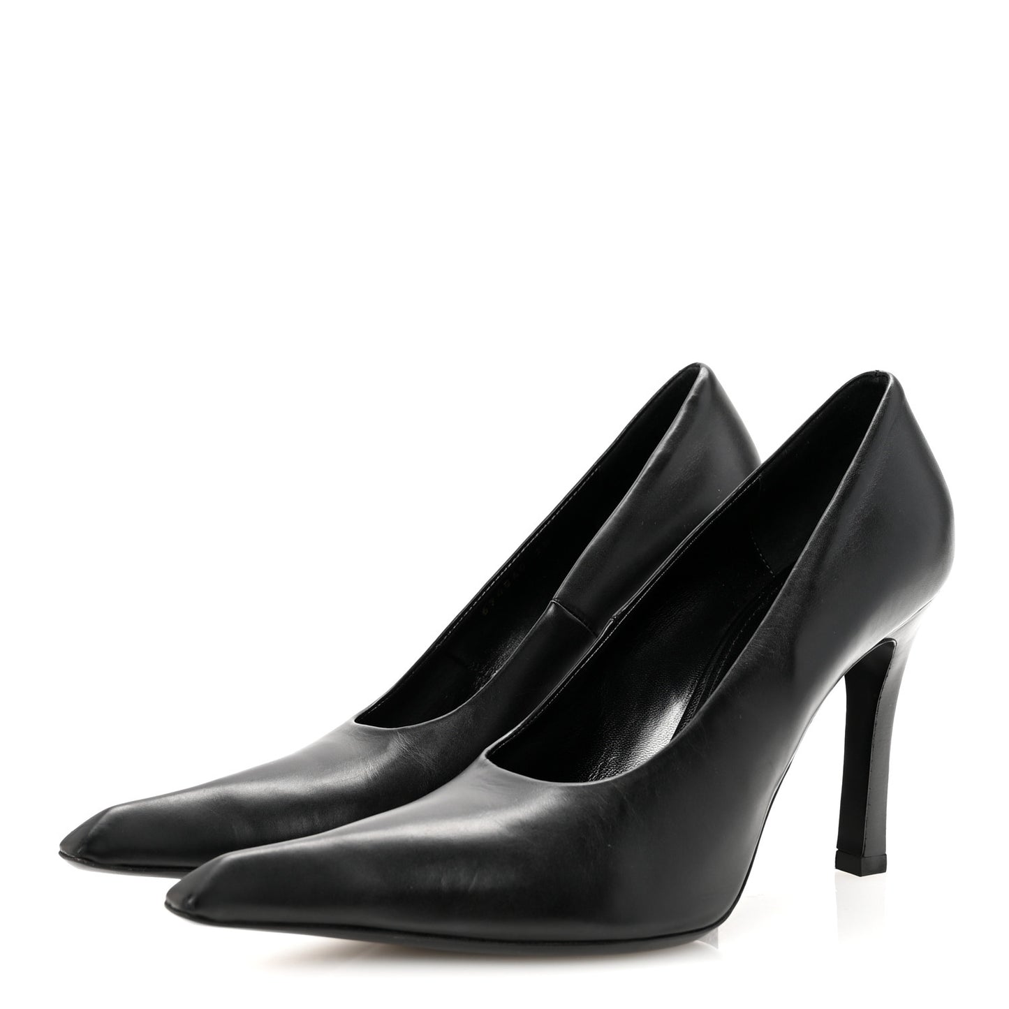 Distressed Calfskin Odeon 100mm Pumps 38 Black