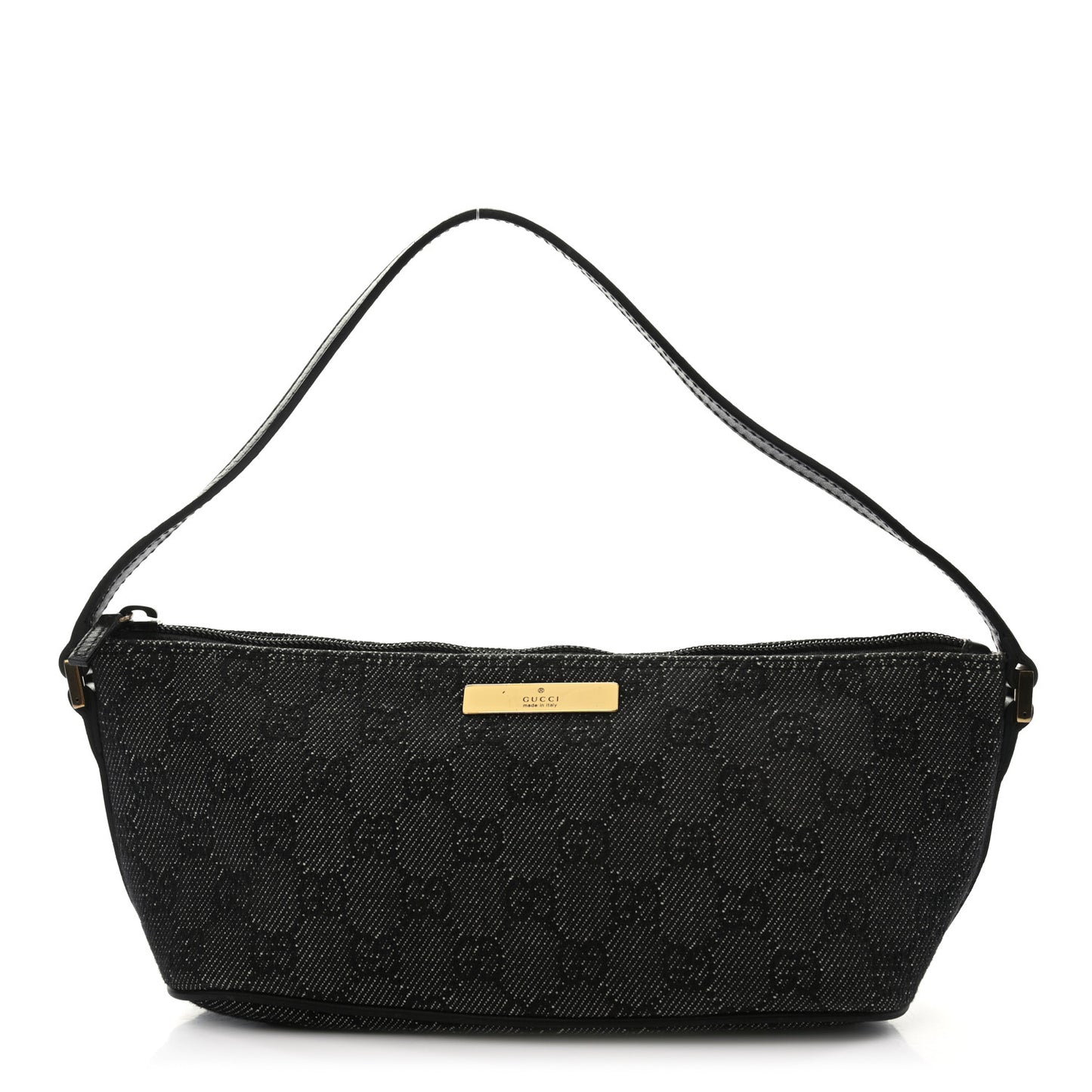 Denim Monogram Boat Pochette Black