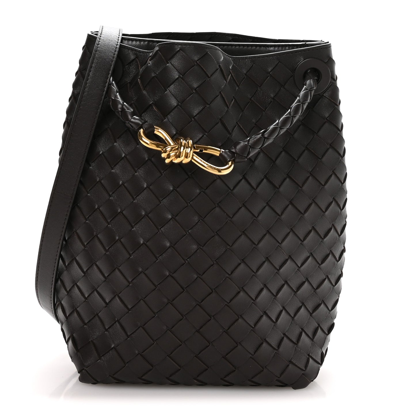 Nappa Intrecciato Small Andiamo Bucket Bag Fondant