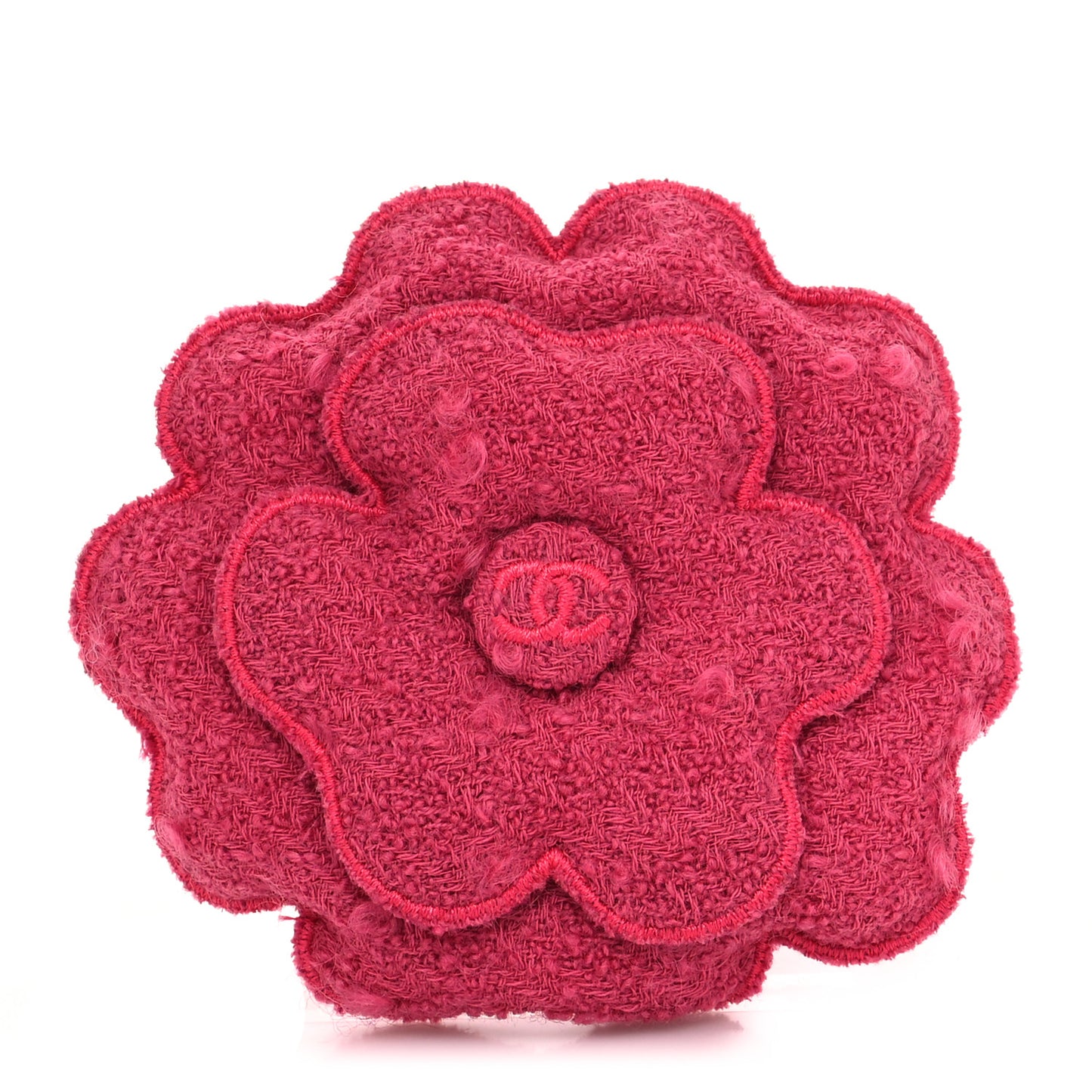 Tweed Camellia Brooch Pink