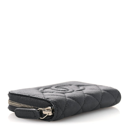 Chanel Metallic Caviar Quilted CC Zip Around Coin Purse Wallet Dark Grey 4 of 8
