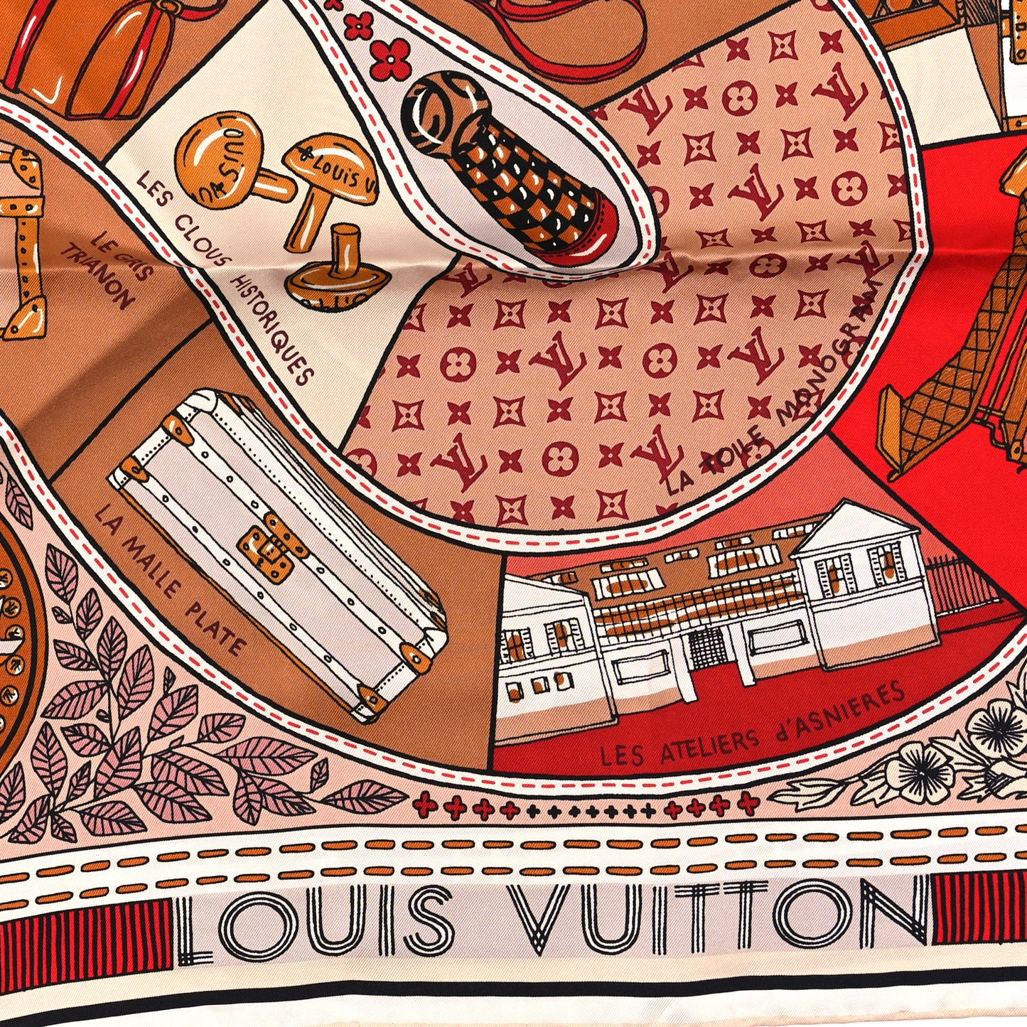 Silk Jeu De Louis Square Scarf Beige