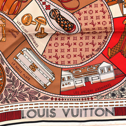 Louis Vuitton Silk Jeu De Louis Square Scarf Beige 3 of 6