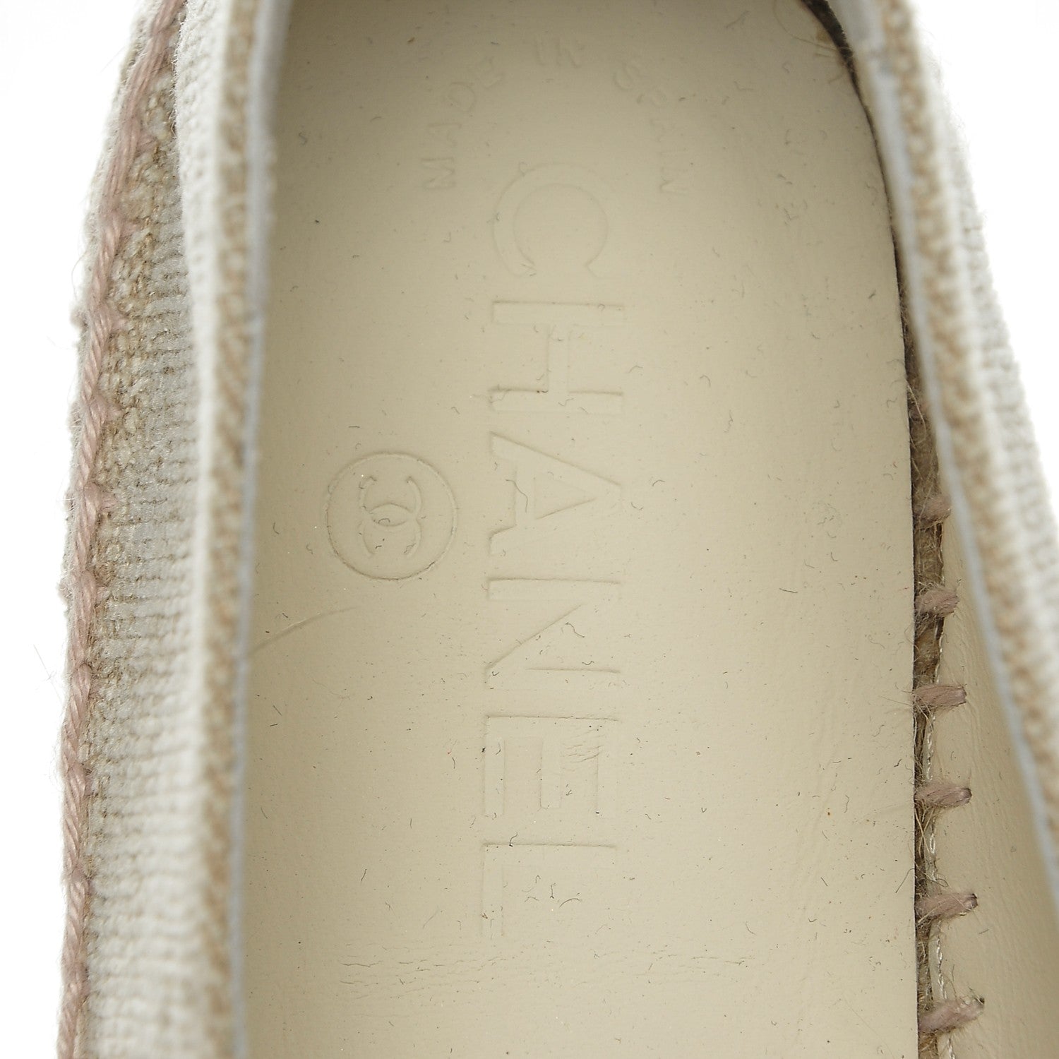 Chanel Toile Sequin CC Espadrilles 40 Beige Black 5 of 6