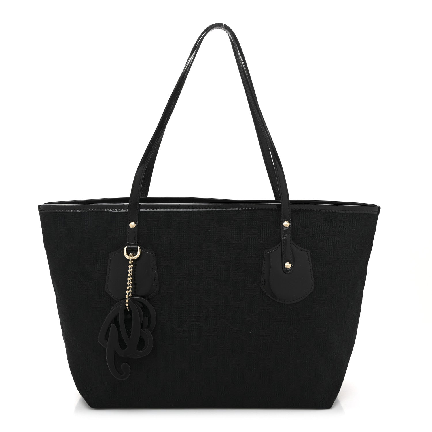Gucci Patent Monogram Small Jolie Tote Black 2 of 19