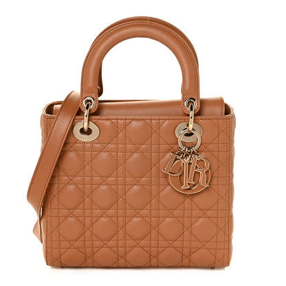 Christian Dior Lambskin Cannage Medium Lady Dior Amber 1 of 9