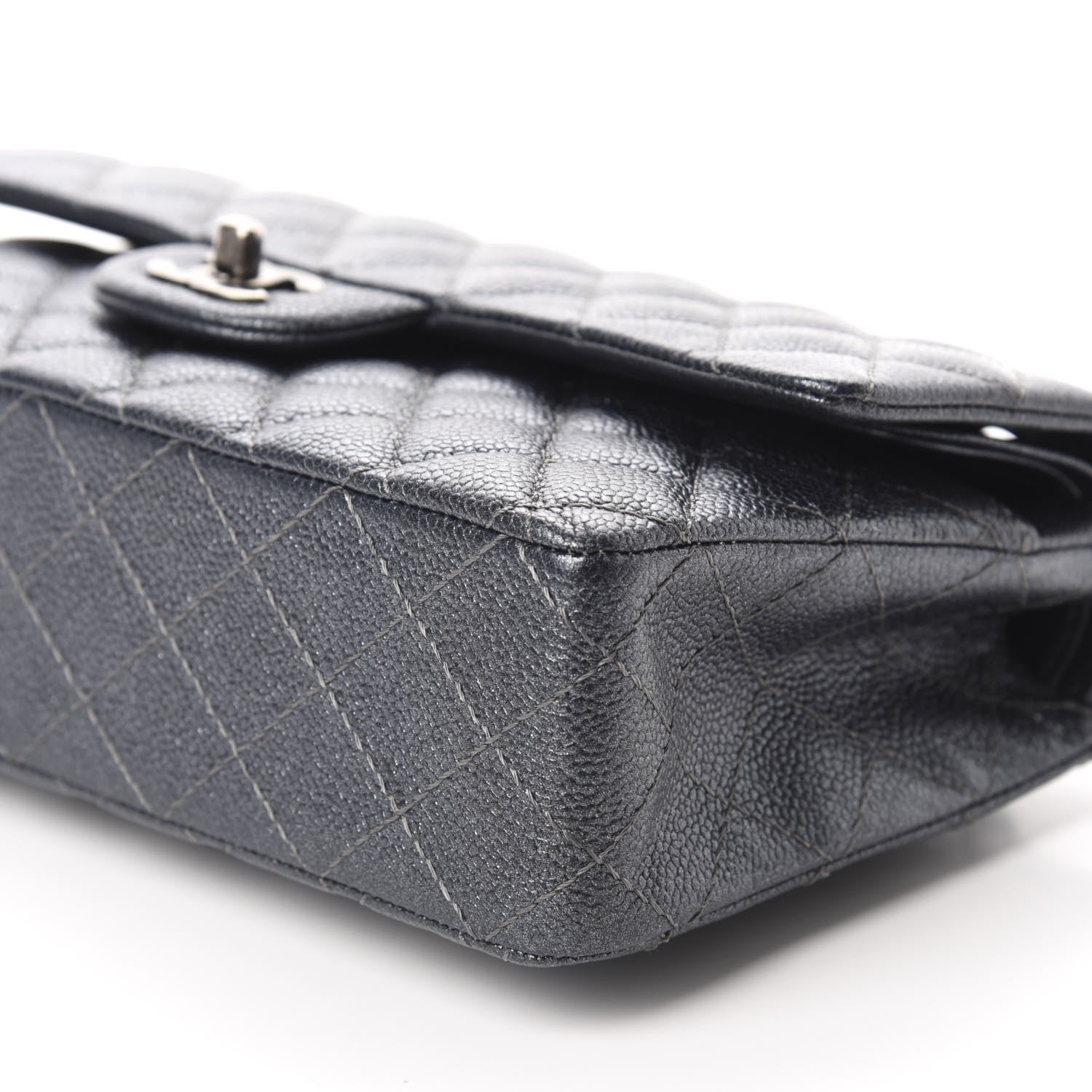 Chanel Iridescent Caviar Quilted Medium Double Flap Black 7 of 13