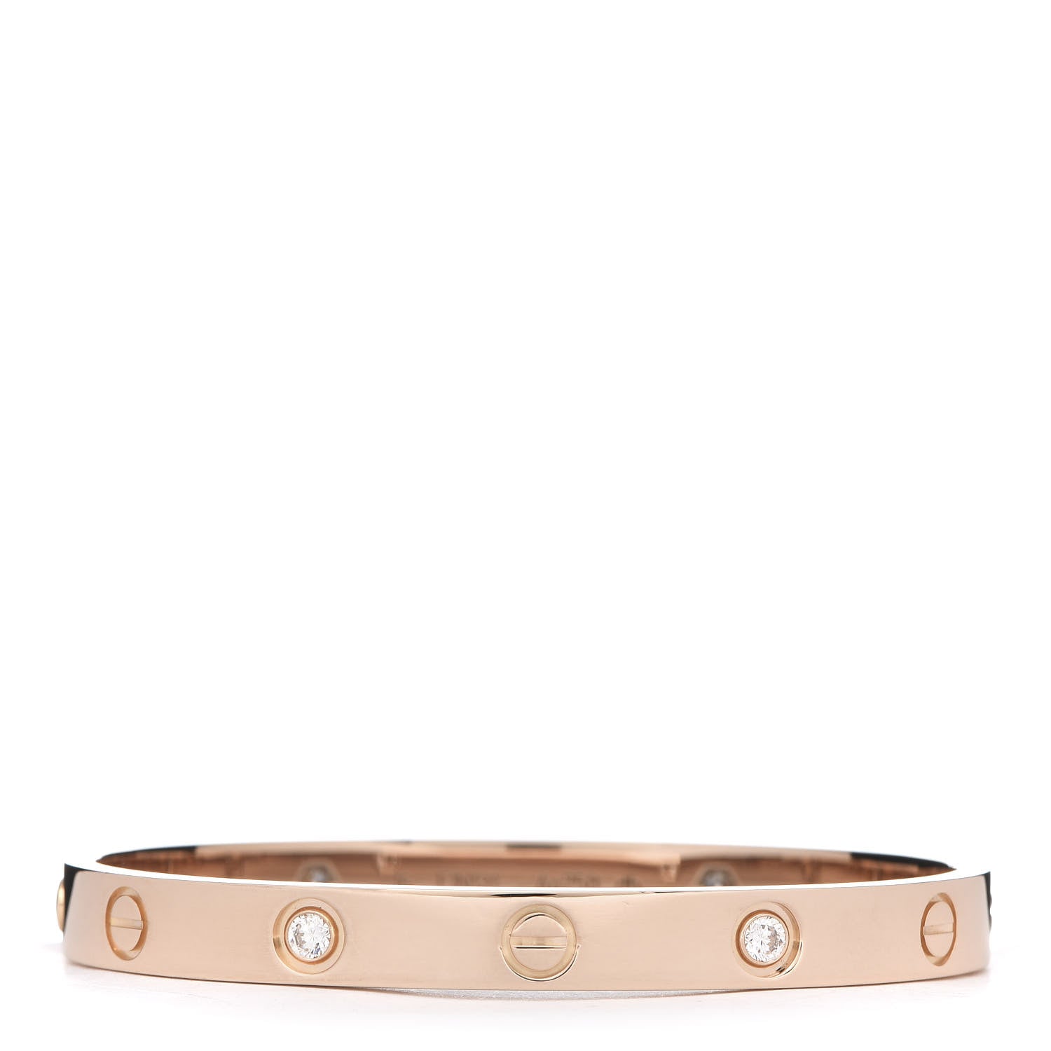 Cartier 18K Pink Gold 4 Diamond LOVE Bracelet 16 1 of 6