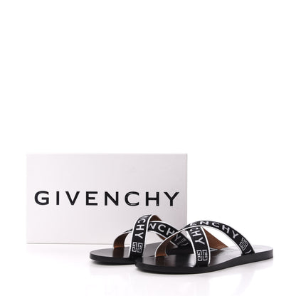Givenchy Cotton Logo Strap Flat Sandals 40 Black White 9 of 9