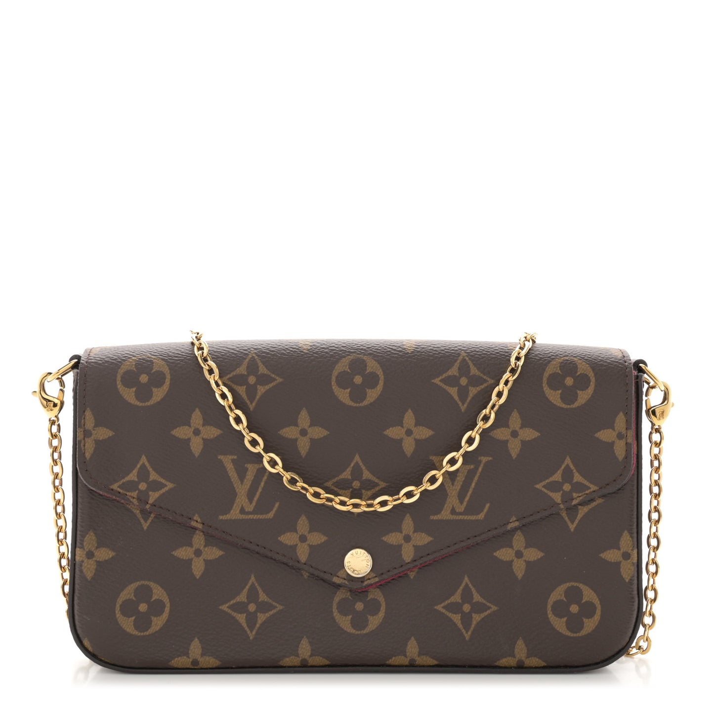 Monogram Pochette Felicie Chain Wallet Fuchsia