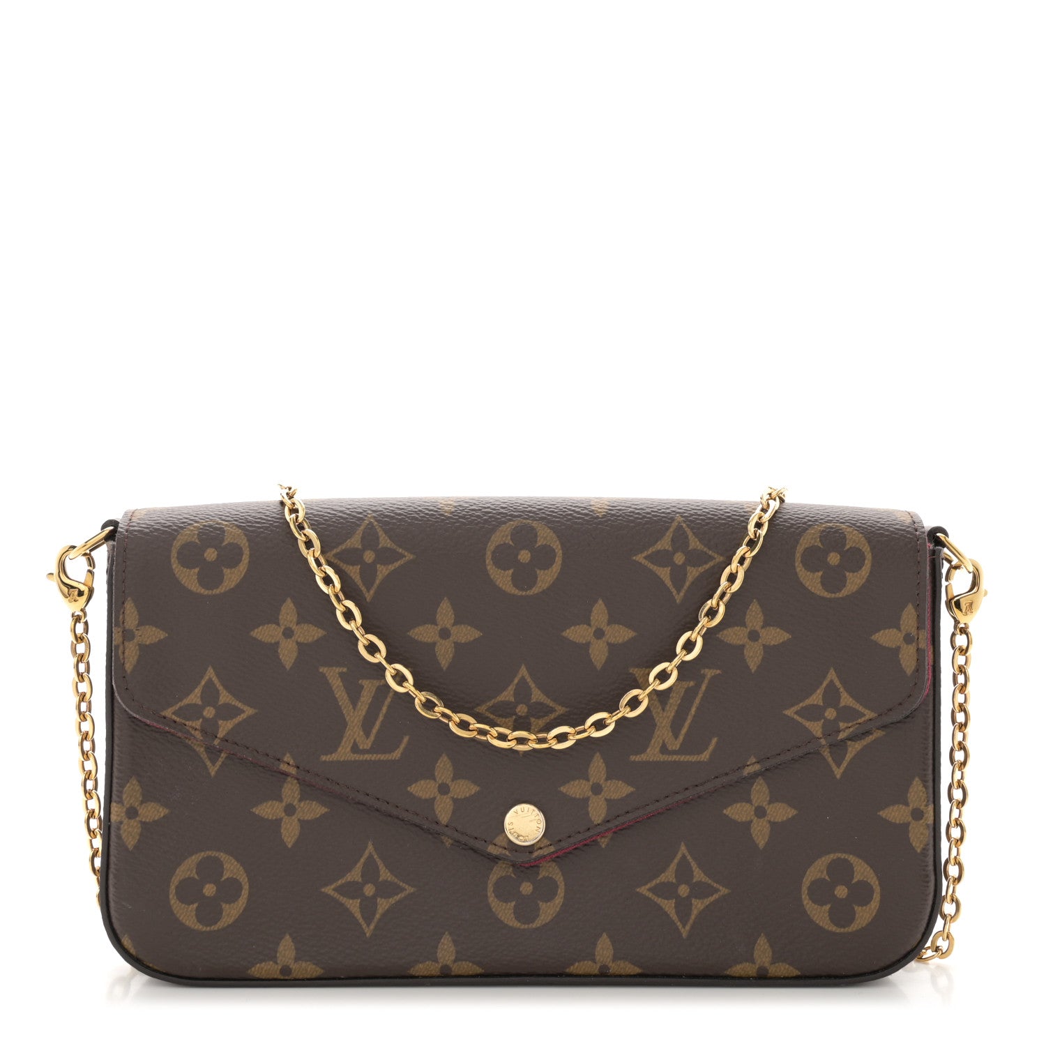 Louis Vuitton Monogram Pochette Felicie Chain Wallet Fuchsia 1 of 12