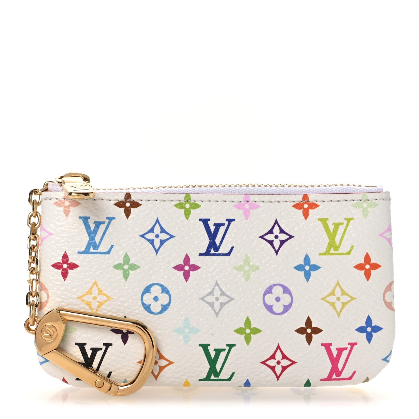 LV X TM Monogram Multicolor Key Pouch White